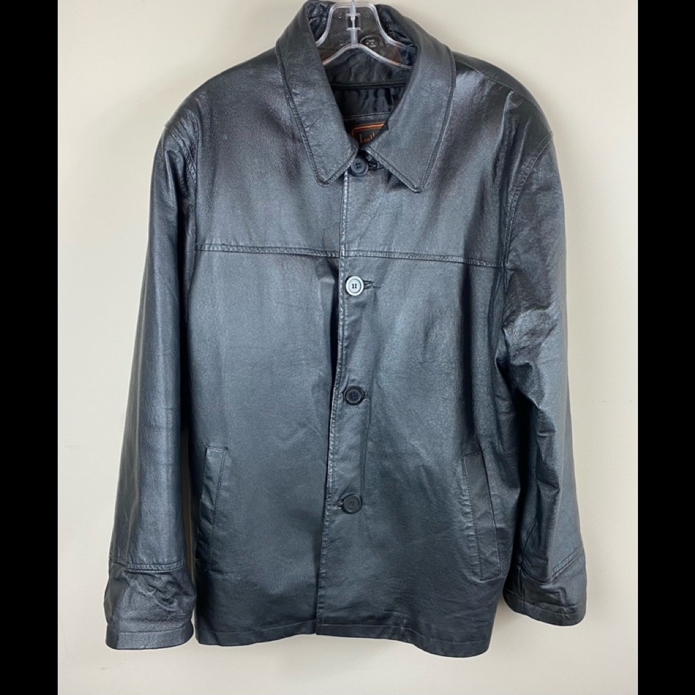 Vintage Leather World by Lucky Leather Jacket Men’s Size Small Black Leather
